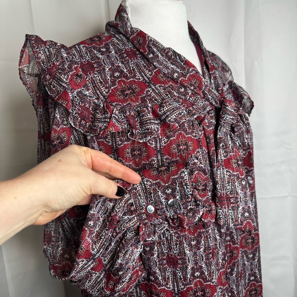 Julia Jordan maroon design ruffle dress size 2 nwt - Picture 5 of 11